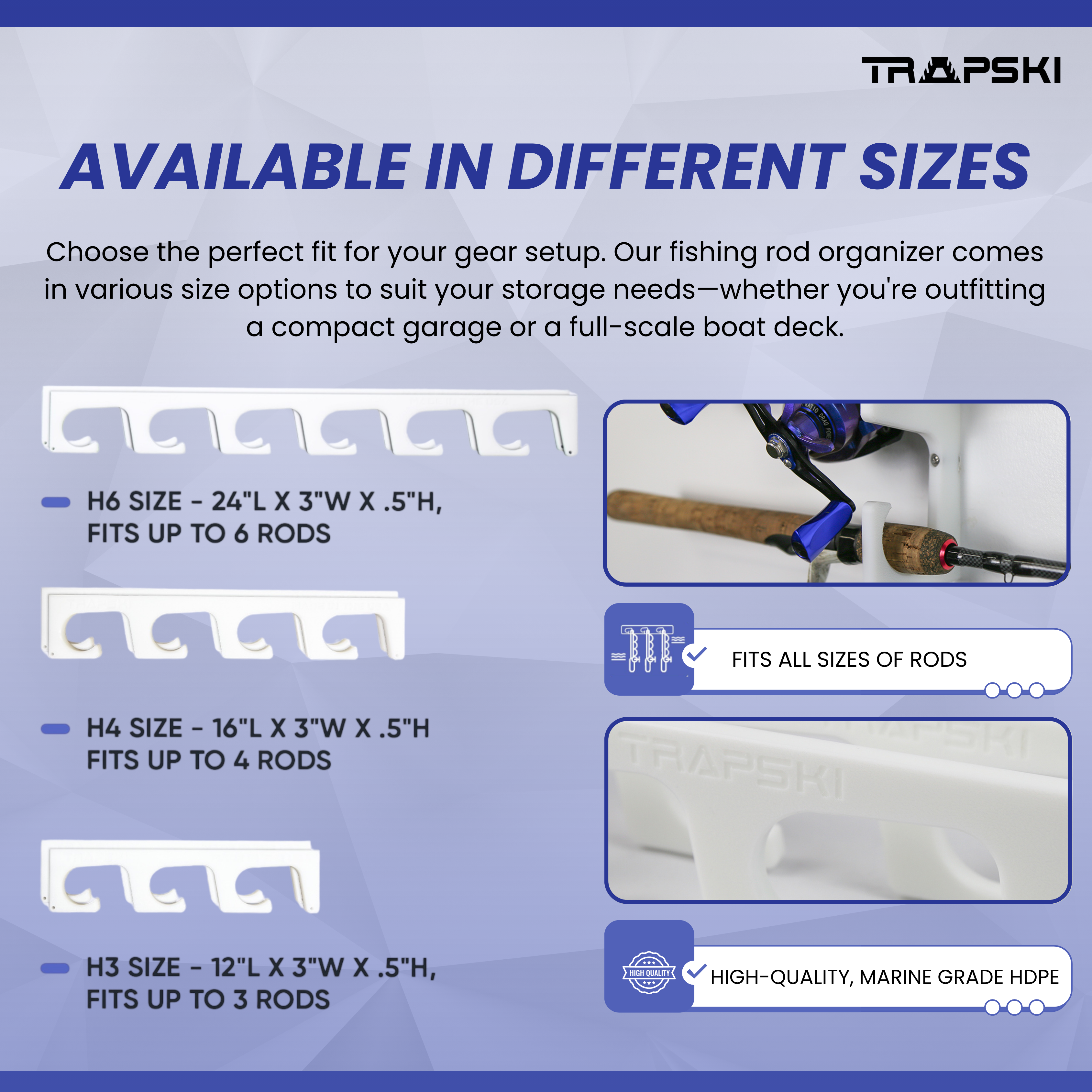 Made in the USA Fishing Rod Rack | Wall or Ceiling Mounted