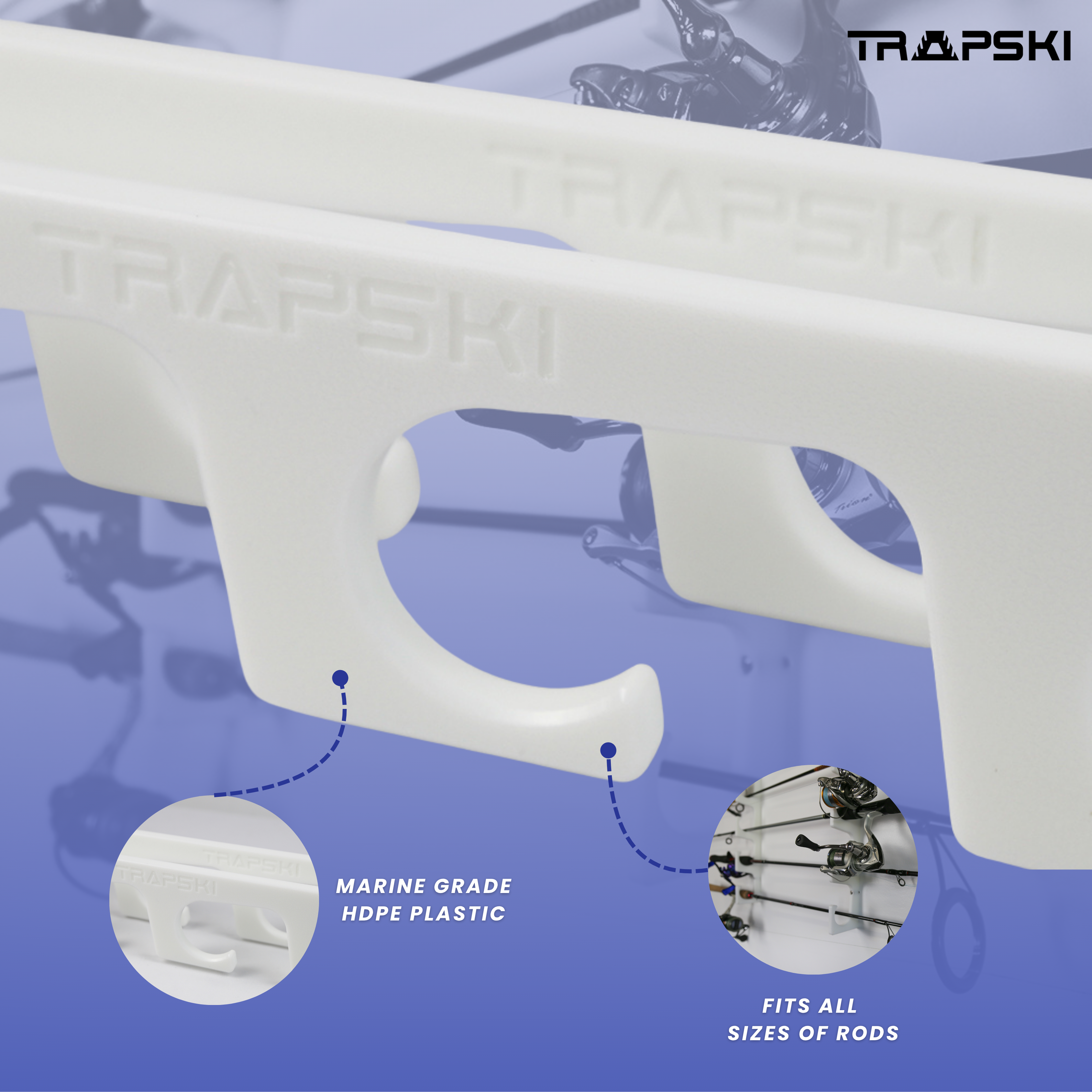 Made in the USA Fishing Rod Rack | Wall or Ceiling Mounted